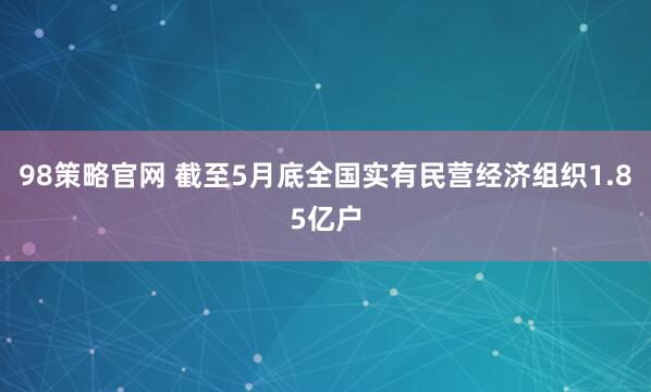 98策略官网 截至5月底全国实有民营经济组织1.85亿户